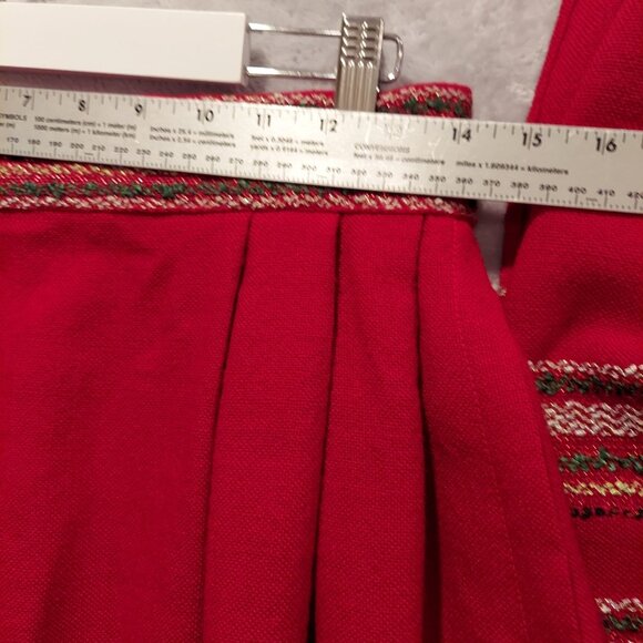 VTG Chamberlins Skirt Fringe scarf set Womens Waist 30 Red embellished Southwest - Picture 6 of 15